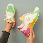 Туфли женские разноцветные дышащие, удобная обувь на плоской подошве, для ходьбы, большие размеры 43, 2021