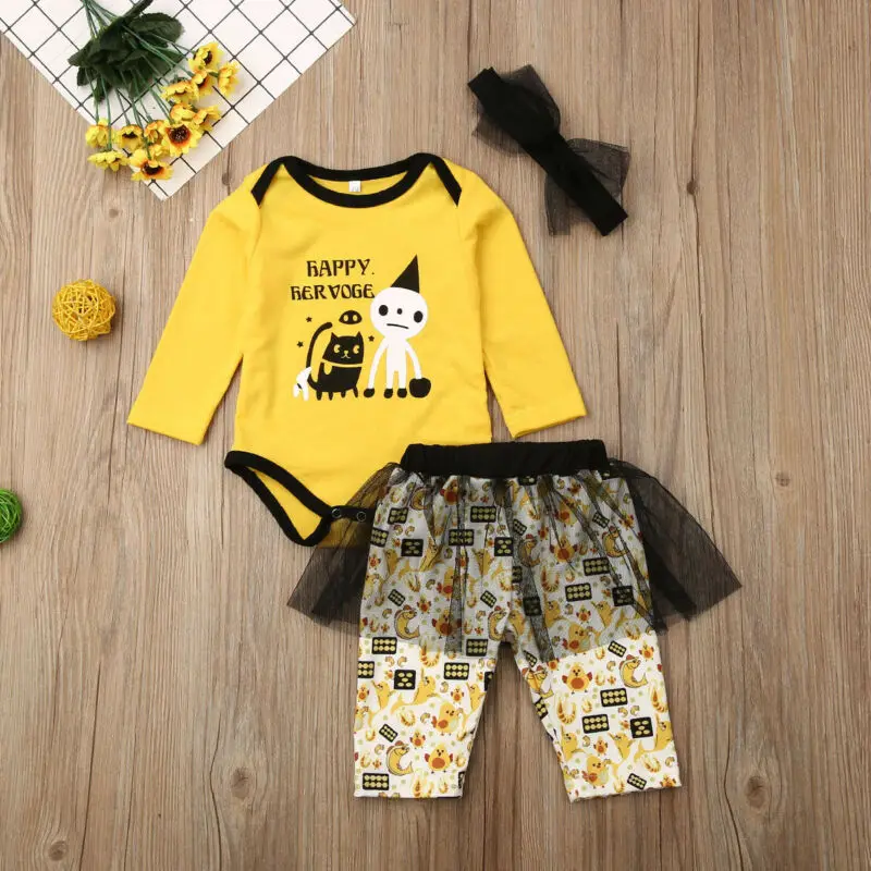 Одежда для новорожденных девочек на Хеллоуин топы с буквенным принтом