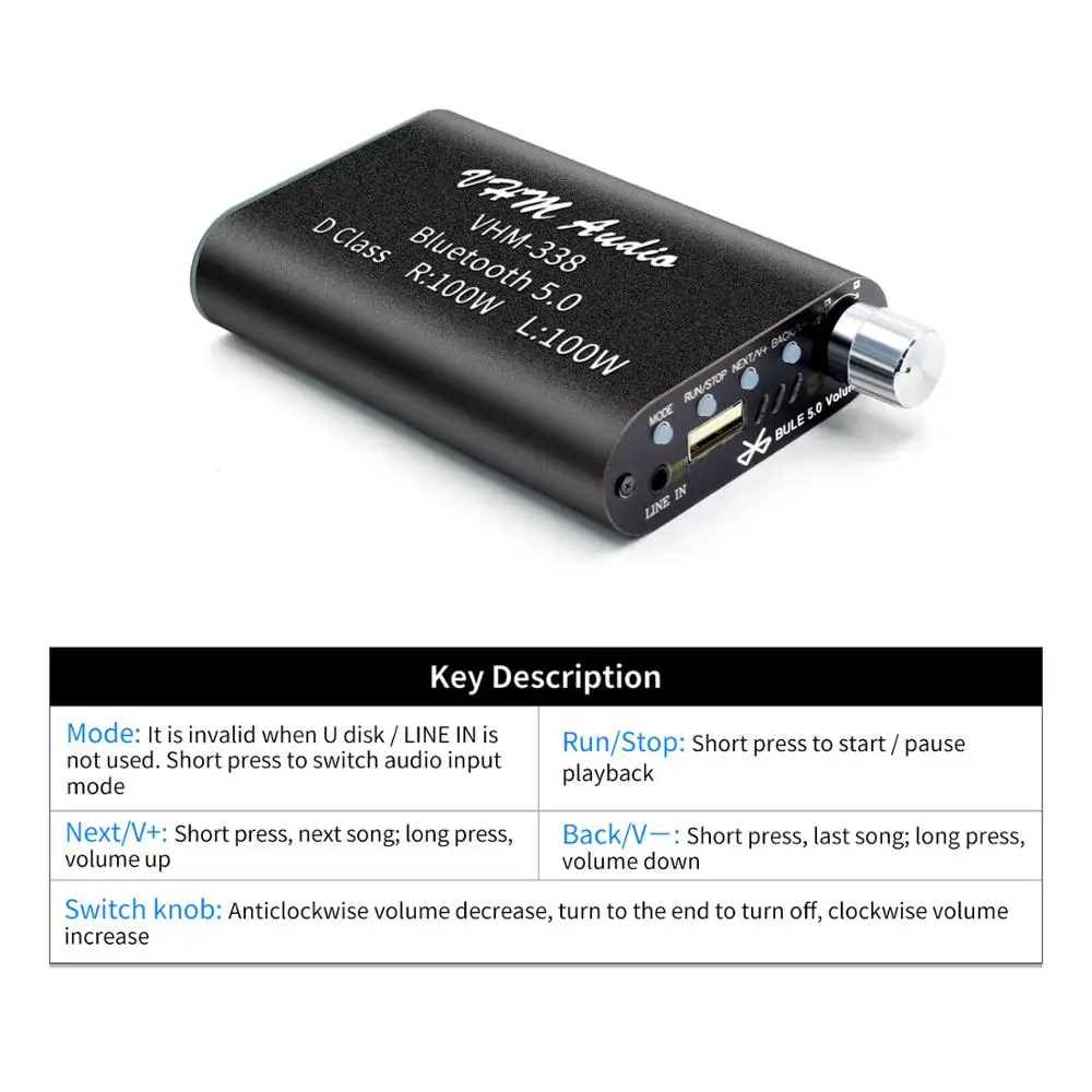 Цифровой усилитель мощности 100 Вт + Bluetooth 5 0 беспроводной аудиоусилитель класса D