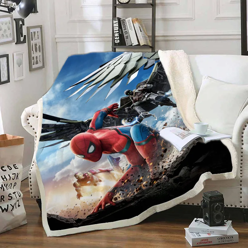 

The Avengers Throw Blanket Coral Fleece Blanket Winter Spider-Man Adult Blanket 130x150cm 150X200cm Weighted Blanket