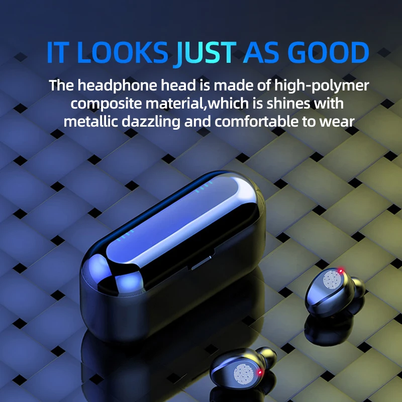 

Wireless Headphone with Case Microphone Earplugs Bluetooth Wireless Earphones xiaomi Bluetooth Headsets TWS F9 2000mah
