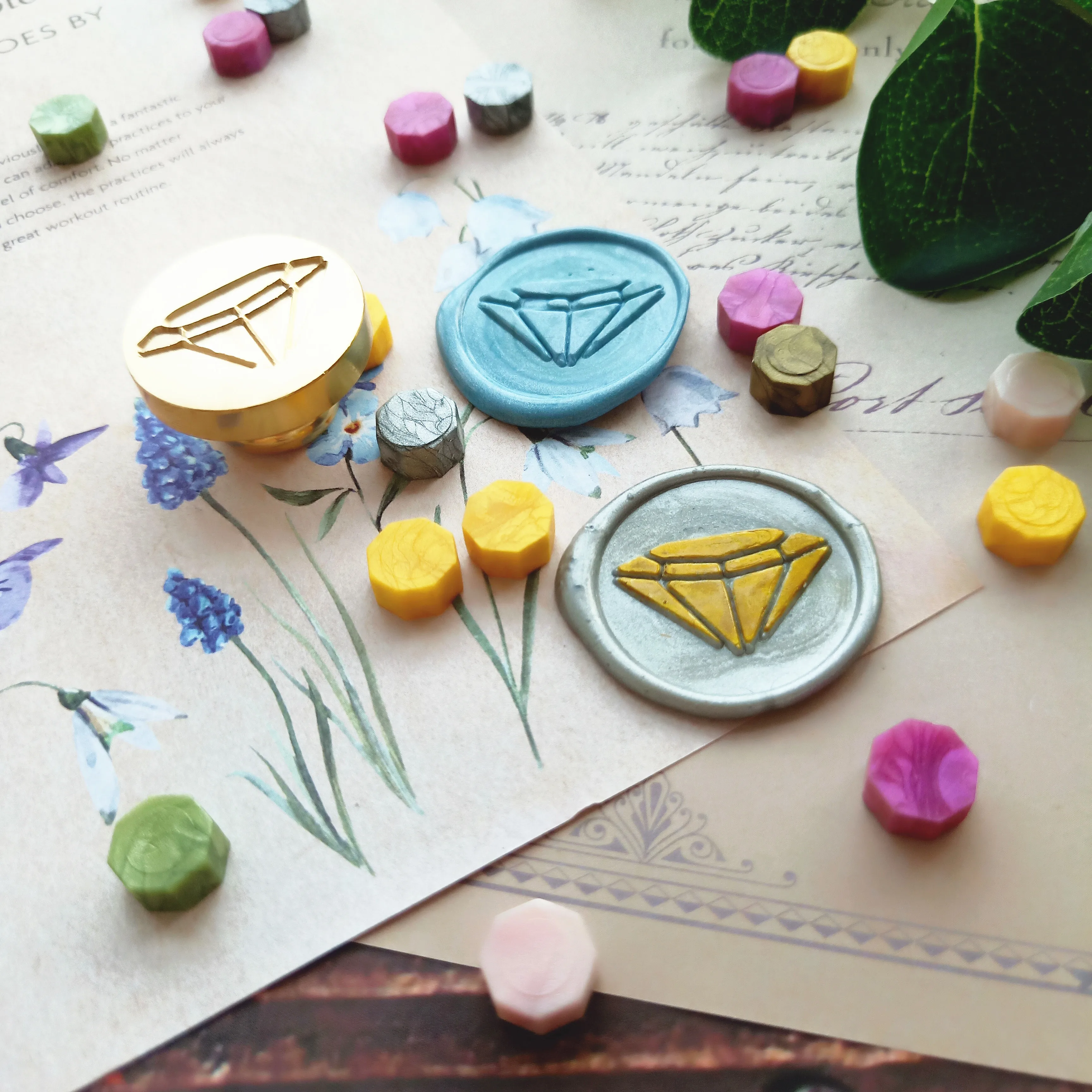 Алмазный Набор восковых печатей конверта DIY герметизирующий материал Свадебная