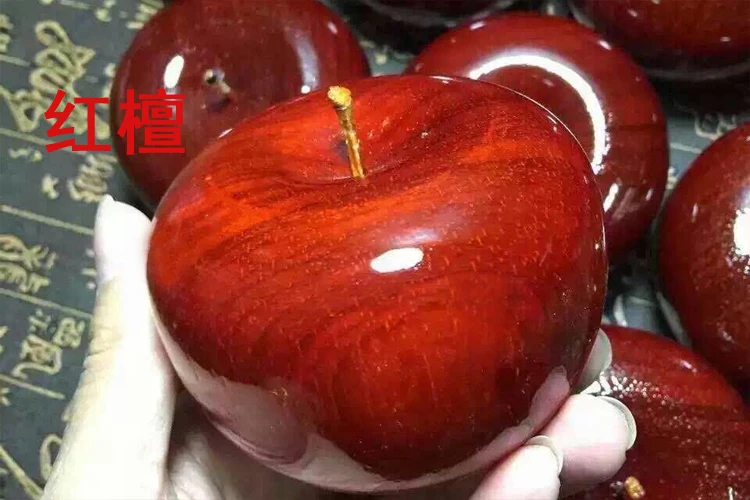 

Wood carving Apple decorations, household crafts, desktop carving ornaments
