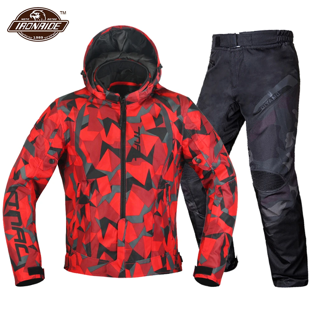

Men Motorcycle Jacket Suit Waterproof Motocross Chaqueta Moto Windproof Moto Protection Set Racer Jacket With Removeable Linner