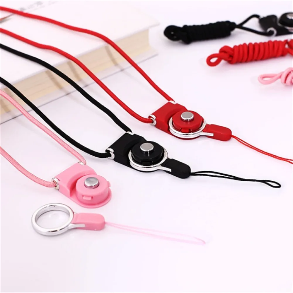 

3pcs Finger Ring Lanyard Badge Holder Neck Straps Mobile Phone Straps Rope Badge Reel Retractable Name Card Holder Office Supply