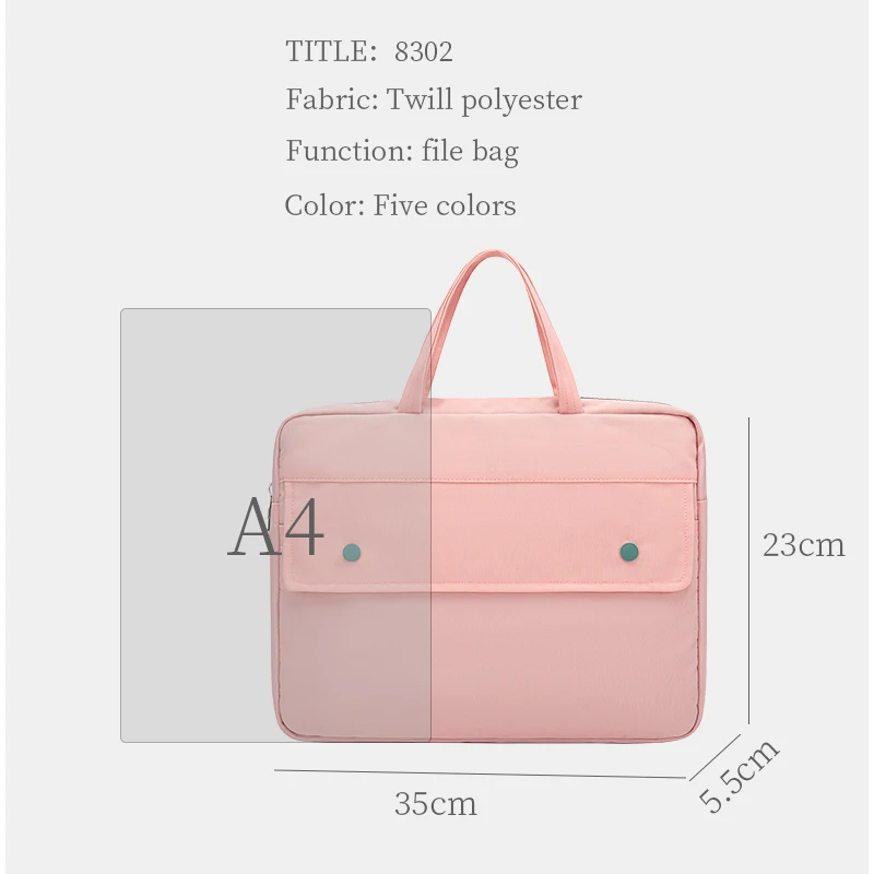 Waterproof Laptop Bag Document Holder Sleeve for MacBook Air Pro  14 Inch PC Case Computer Pouch Briefcase
