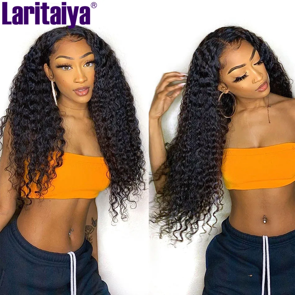 Transparent Lace Front Wig Deep Wave Lace Front Wigs For Black WomenPeruvian Human Hair Lace Wigs Deep Curly Lace Closure Wig