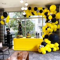 111pcsset yellow black balloons arch kit metal color latex garland balloons baby shower supplies backdrop wedding party decor