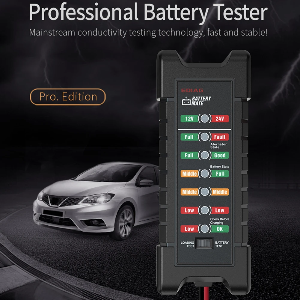 12V 24 V автомобиль Батарея тестер быстрого сгибать генератор 6 светодиодный