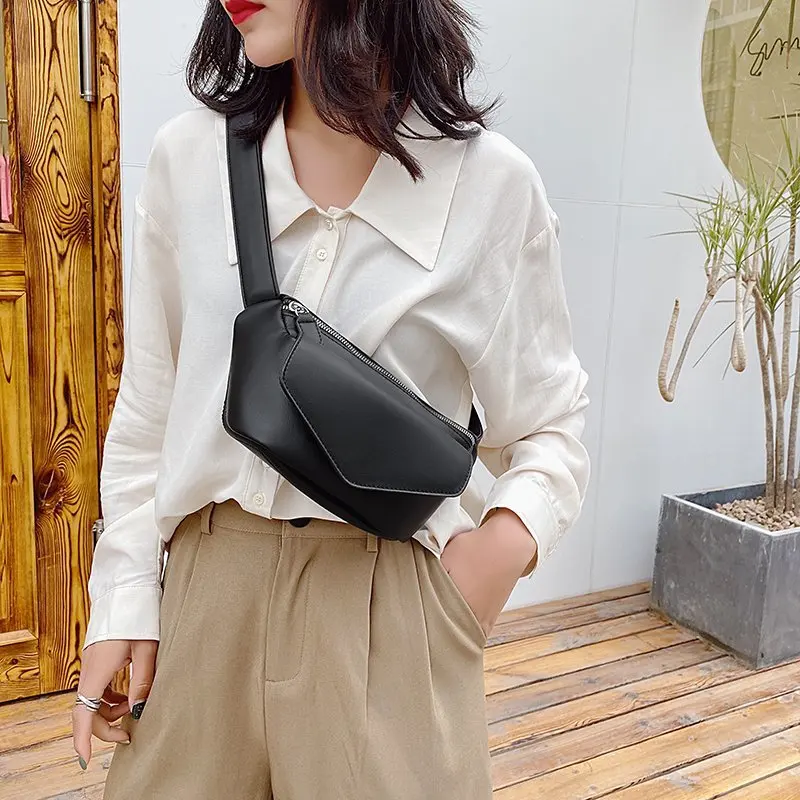 

Casual Waist Bags For Women Leather Shoulder Bag Travel Small Chest Bag Women Fanny Pack Belt Purses Female Bolsos Solid Color