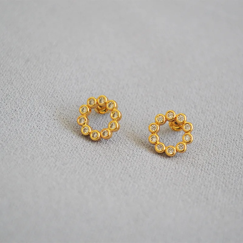 Аксессуары простой микро инкрустированный Циркон вспышка круг универсальные 925