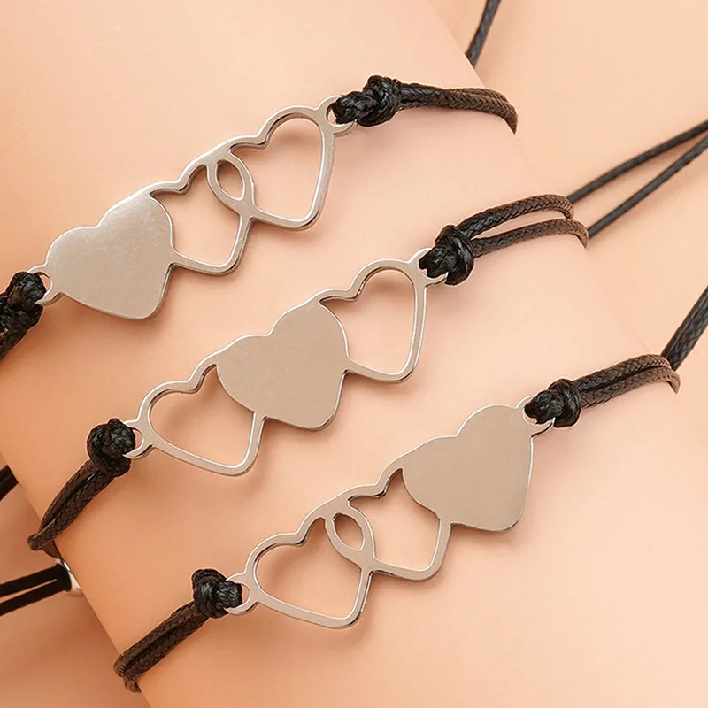 

3Pcs/Set Charm Friendship Sister Bracelets Sister Best Friend Bracelet with Card Soul Sister BFF Bridesmaid Lucky Jewelry Gift