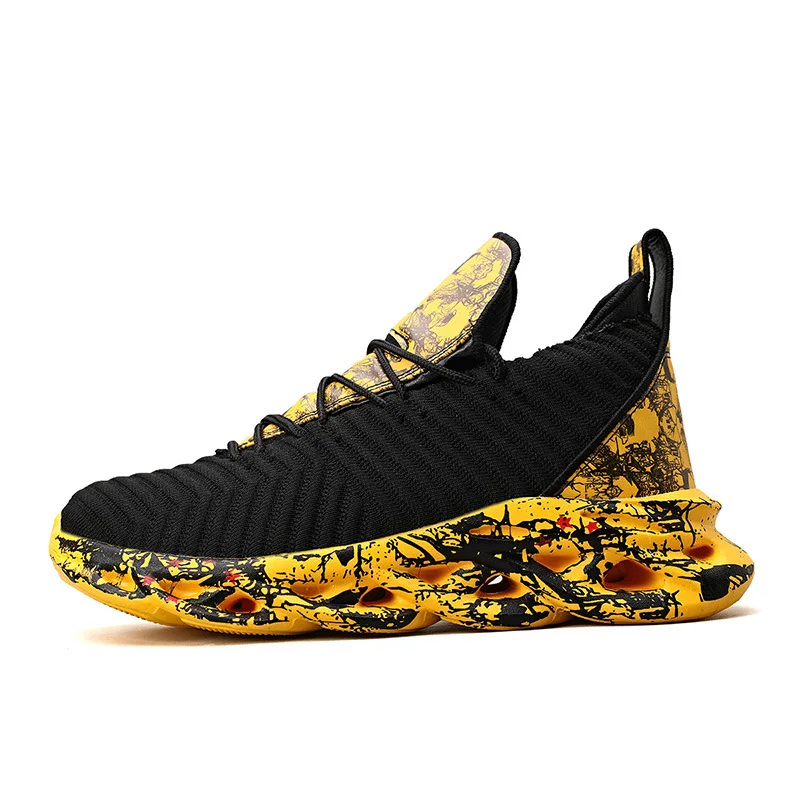 

Etienne Jr Men Spring Blade Sneakers Large Size Breathable High-Top Sneakers Trendy Casual Travel Shoes Breathable Gym Shoes