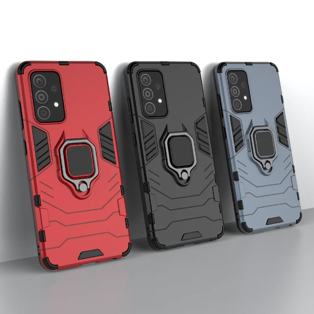 

For Samsung Galaxy A52 Case Cover for Samsung Galaxy A52 5G Armor Shell Coque Funda Capa Kickstand Finger Ring Hard Phone Case