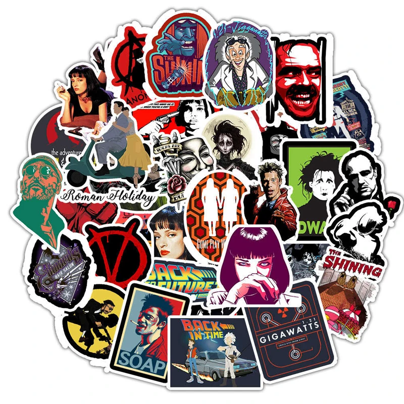 10/30/50 unids/pack colecci&oacute;n de pel&iacute;culas cl&aacute;sicas de calcoman&iacute;as para cuadernos de ordenador de monopat&iacute;n del tel&eacute;fono m&oacute;vil de juguete de dibujos animados caja-1