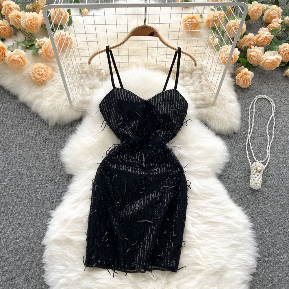 

Женское короткое платье с блестками, легкое облегающее платье с V-образным вырезом, на бретелях, в стиле звезд, для выпускного вечера, для лет...