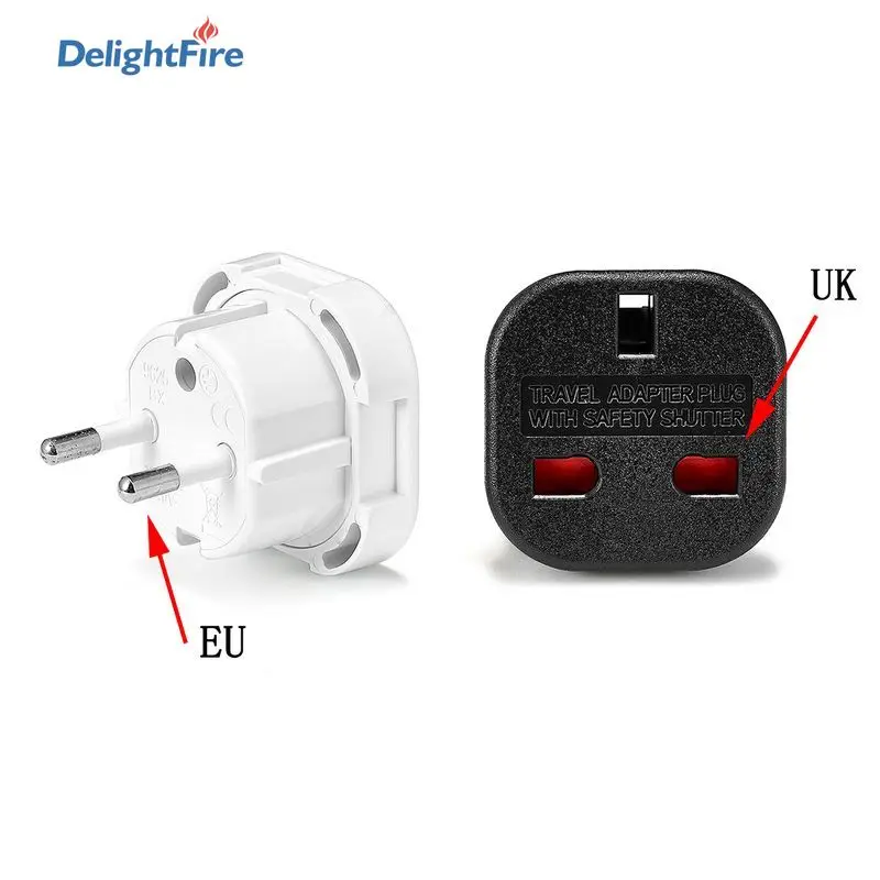 5 шт. переходник с вилки стандарта Великобритании на ЕС 250 В адаптер питания