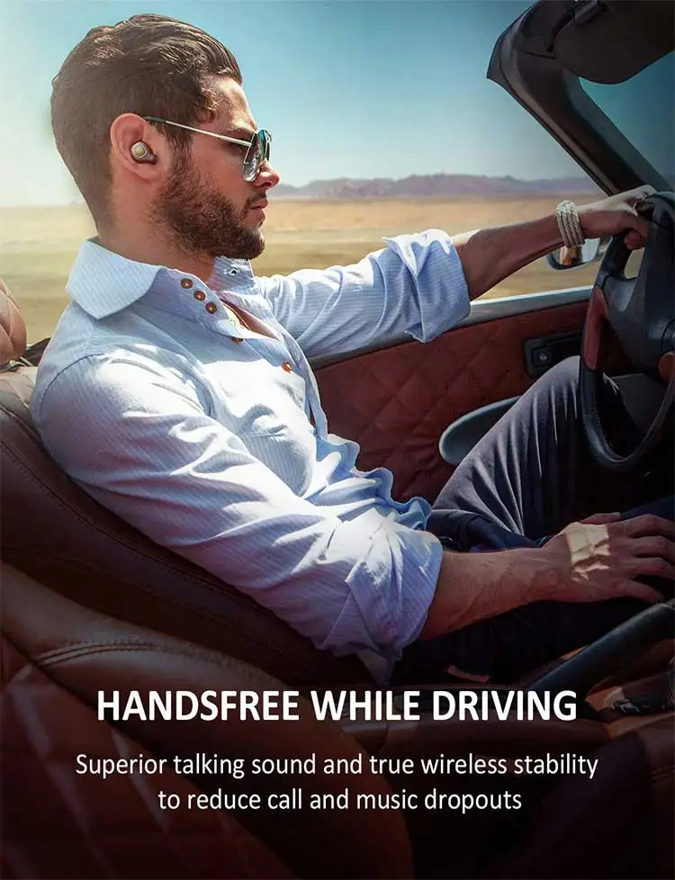 Hi Res Bluetooth наушники настоящие беспроводные водонепроницаемые мини Fi стерео tws + с