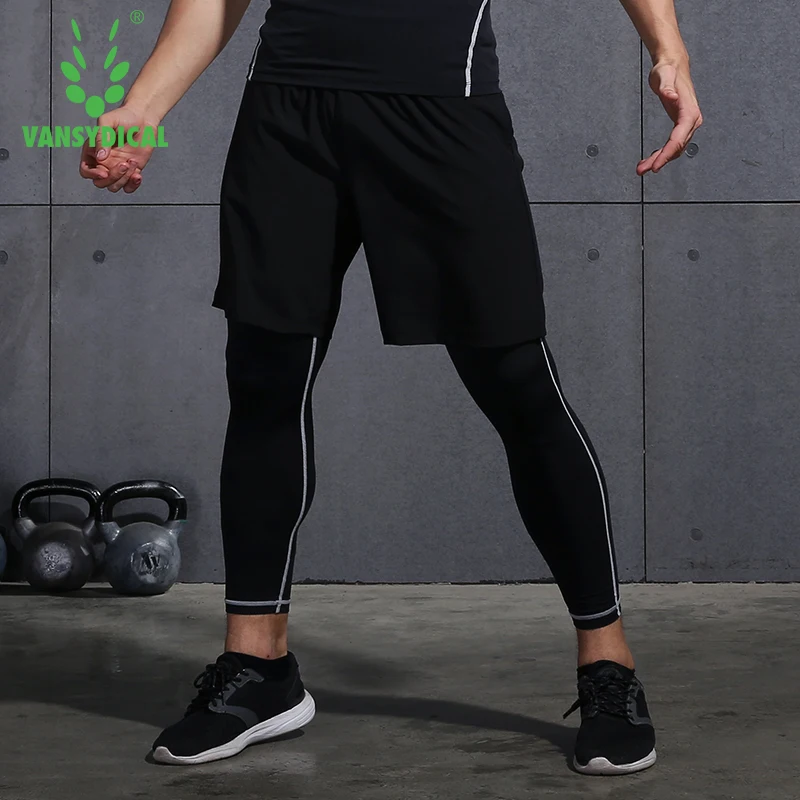 Мужские спортивные шорты VANSYDICAL быстросохнущие из полиэстера для фитнеса