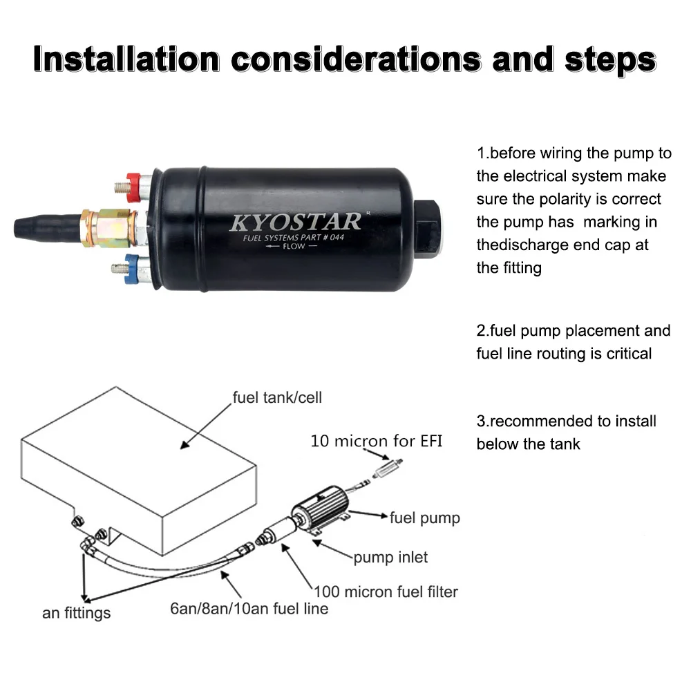 EFI 380LPH 044 стиль E85 совместимый топливный насос Универсальный внешний высокого