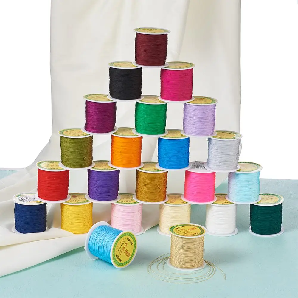 

0.5mm 0.8mm Nylon Thread for Jewelry Making DIY Bracelet Necklaces Braided Cord Red Black White Pink Green Colorful 100yards