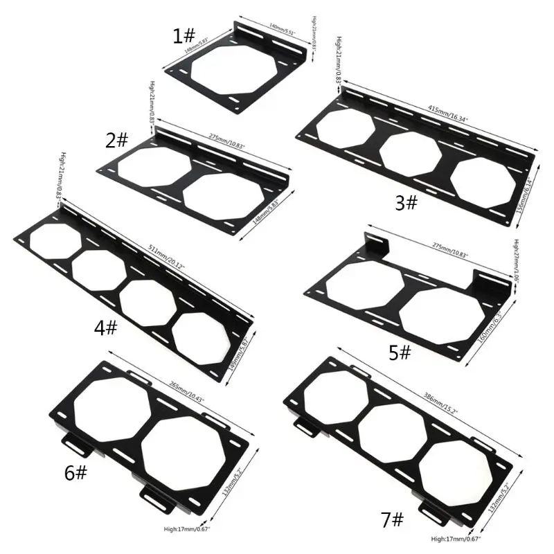 

W3JD Fan Bracket 240 Radiator Mounting Bracket Water Cooler for 12/14CM Fan Holder External Computer Case Heatsink Gadget