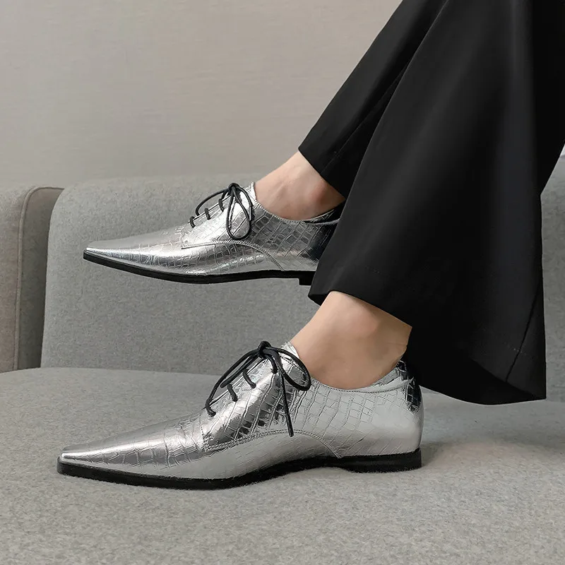 

Asumer Hot Sale Genuine Leather Flat Shoes Women Spring Summer Single Shoes Lace Up Square Toe European Style Casual Shoes Woman