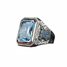 Винтажные кольца с синим кристаллом для женщин, модное простое обручальное кольцо, женское квадратное циркониевое кольцо, мужское, панк, хип-хоп, большие кольца, подарки 2021