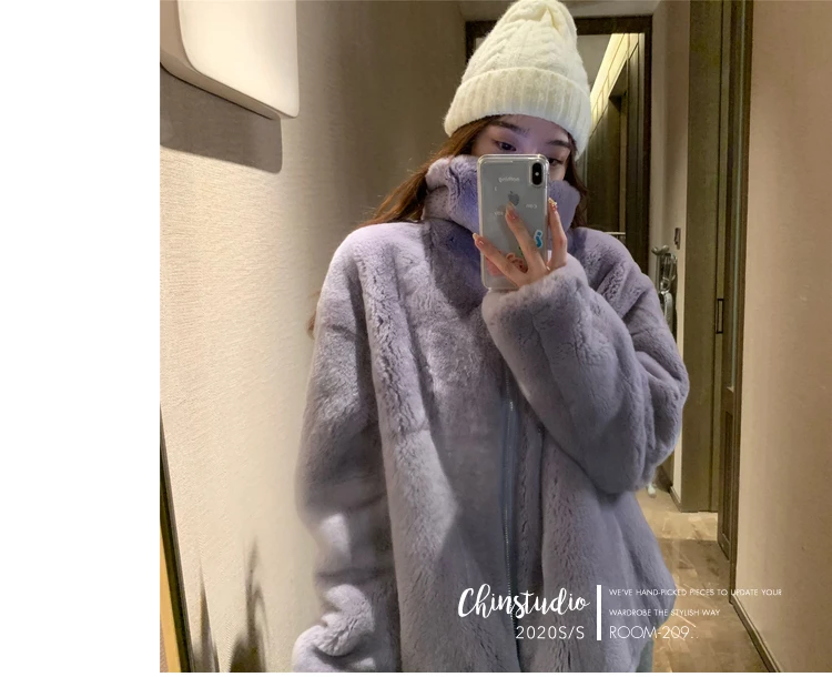 

Women Winter Faux Fur Coat Female Stand Collar Jacket Casual Warm Soft Fake Fur Overcoat Manteau Fourrure Femme Outwear