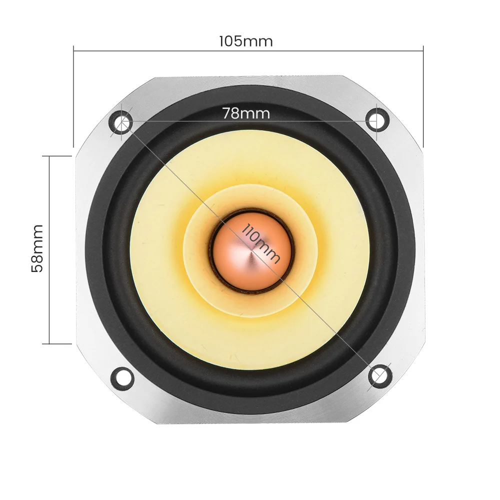 4-дюймовый Полнодиапазонный динамик AIYIMA 25 Вт средней частоты hi-fi звуковой