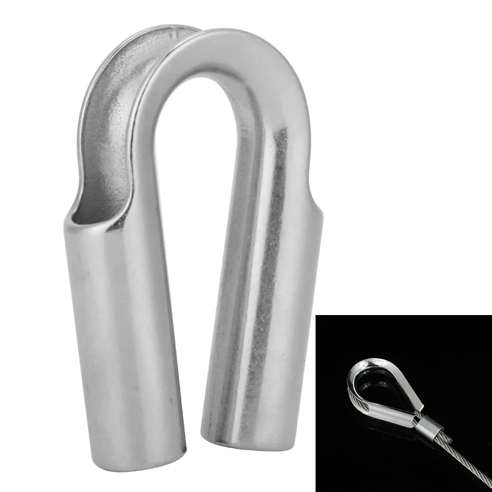 

6/8/10/12/15/18/20/22/24 mm Stainless Steel 304 Wire Tube Thimble for Winch Wire Rope Silver Cable Wire Rope Thimbles Rigging