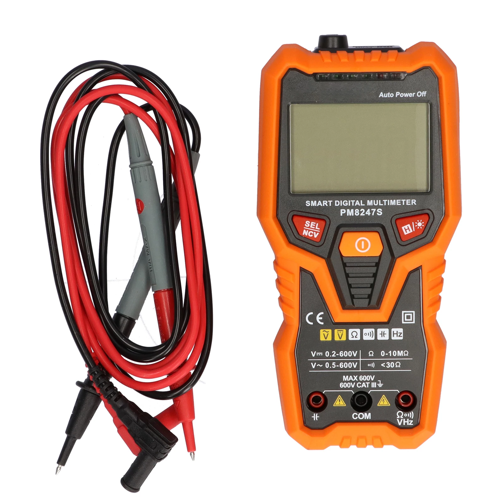 

PM8247S Mini Digital Multimeter Universal 600V AC DC Voltage NVC Capacitance Current Resistance Meter Electric Measuring Tool