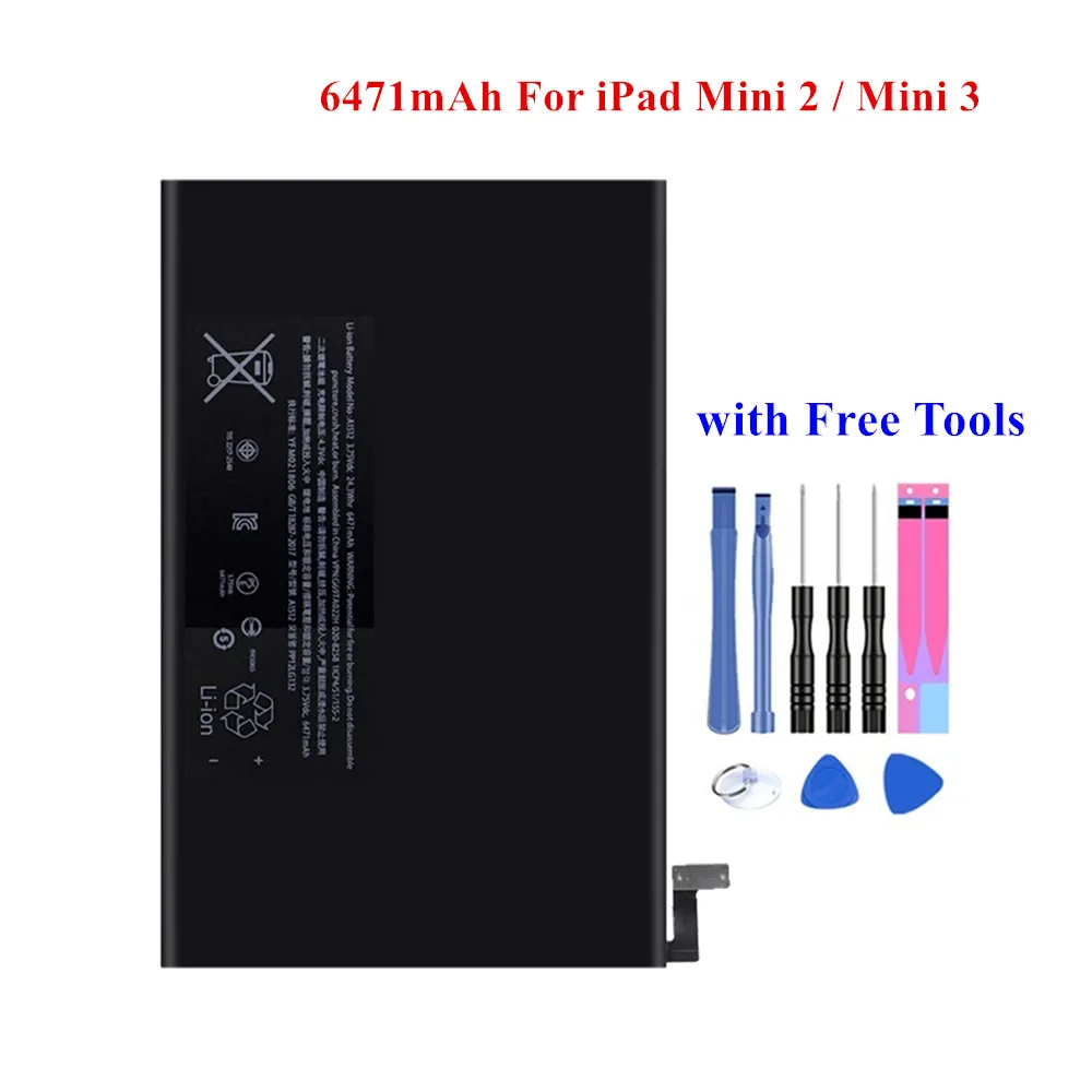 100% Новый аккумулятор для iPad mini 2 Mini 3 A1512 A1489 A1490 A1491 A1599 6471 мАч 0 циклов +