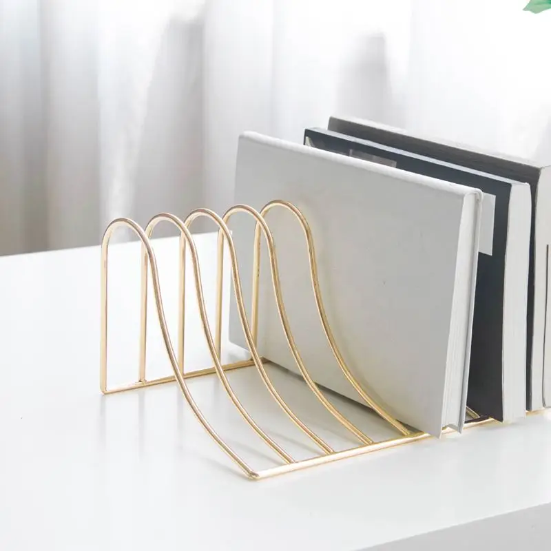 

10 Grid File Storage Shelf Book Stand Bookend Wrought Iron Organizer Office Home XXUC