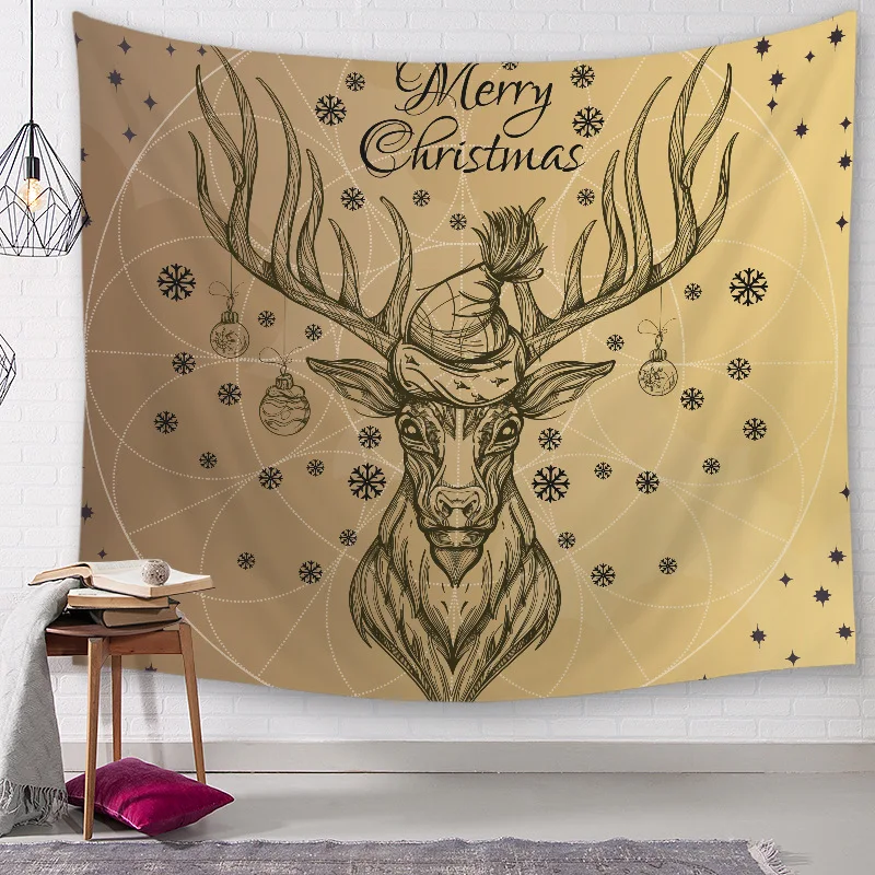 

deer wall tapestry wall hanging fabric carpet tenture murale tissus simple nature wall carpet