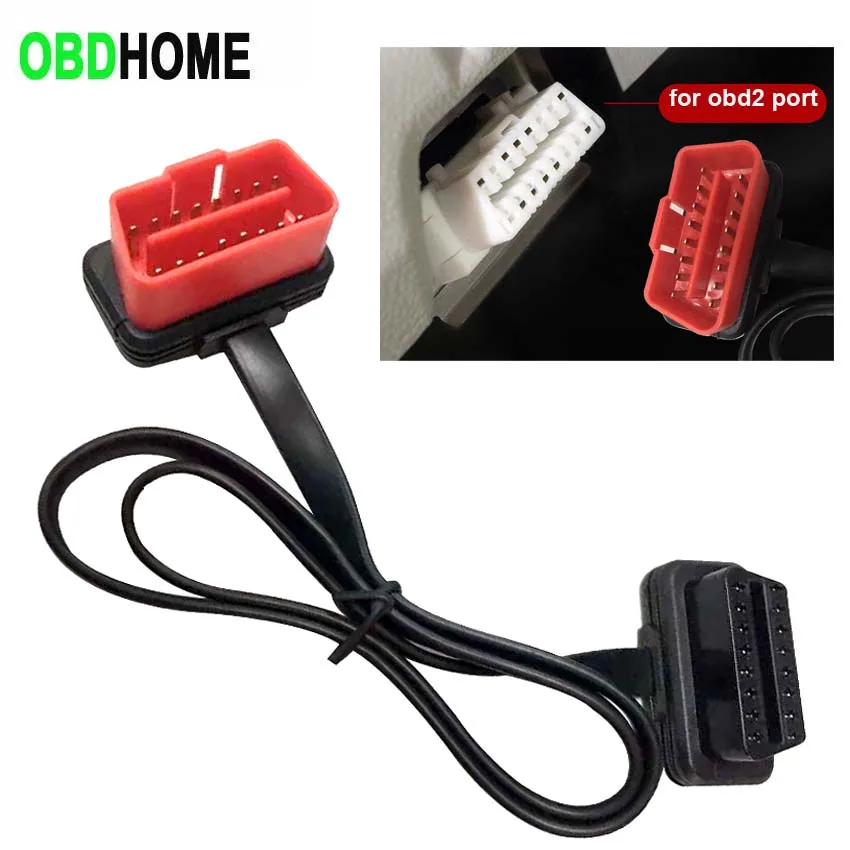 Диагностический кабель OBD2, плоский 16-контактный удлинитель для Audi/Toyota и т. д., адаптер OBD, 60 см