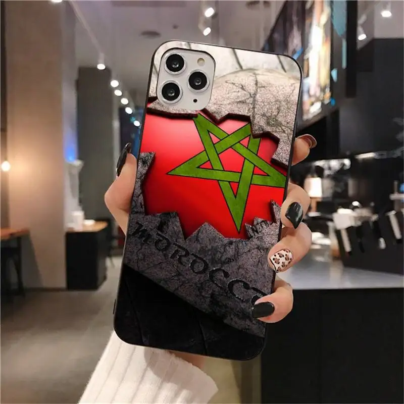 morocco flag coat of arms phone case for iphone 12 11 pro max mini xs max 8 7 6 6s plus x 5s se 2020 xr cover free global shipping