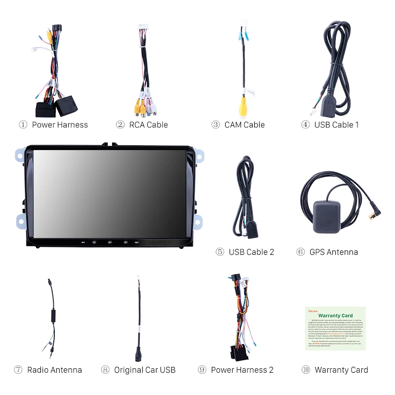 Универсальный автомобильный радиоприемник Harfey Android 8 1 HD GPS для Skoda/Seat/Volkswagen/VW/Passat - Фото №1