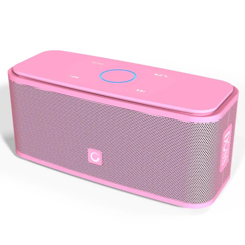 DOSS SoundBox с сенсорным управлением Bluetooth динамик 2*6 Вт портативный беспроводной динамик s стерео звуковой ящик с басами и встроенным микрофоном - Цвет: Розовый