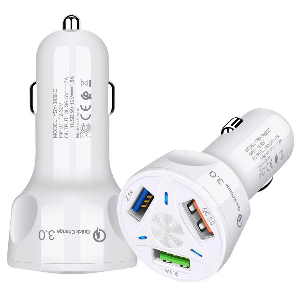 3A Quick Charge 4 0 3 USB Автомобильное зарядное устройство для iPhone Samsung Xiaomi автомобильное