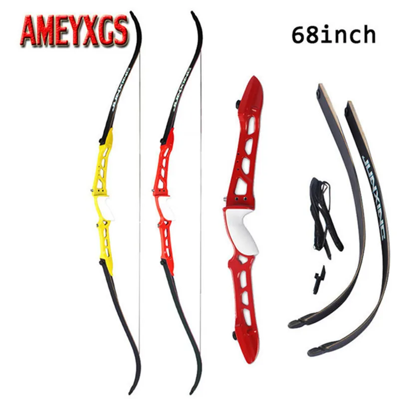 

1set 68" Archery 18-40lbs Takedown Recurve Bow Right Hand Shooting Training Archery Competition Bow Outdoor Hunting Accessories