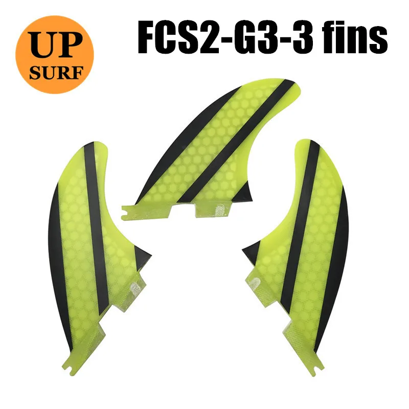 2 шт./3 шт./5 шт. FCS2 G3/G5/K2.1 плавники для серфинга FCS ii фиолетовый, желтый, синий, оранжевый плавник из стекловолокна три набора для серфинга Quilhas FCSIIFin - Цвет: 01 G3-3fins