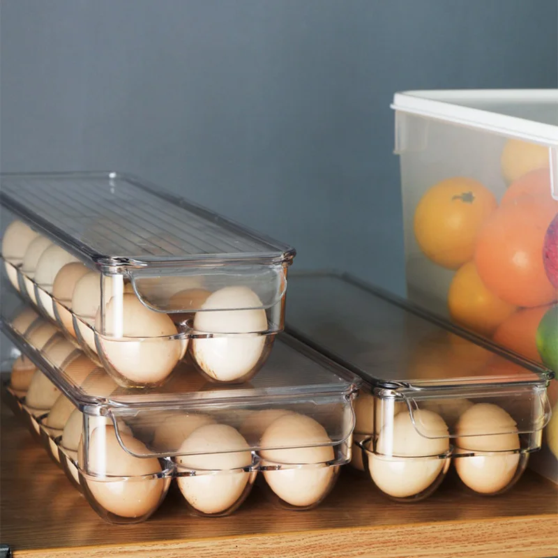 

12/14/21 Grids Transparent Thicken Plastic Egg Storage Container Egg Holder for Home Refrigerator Kitchen Egg Storage Box