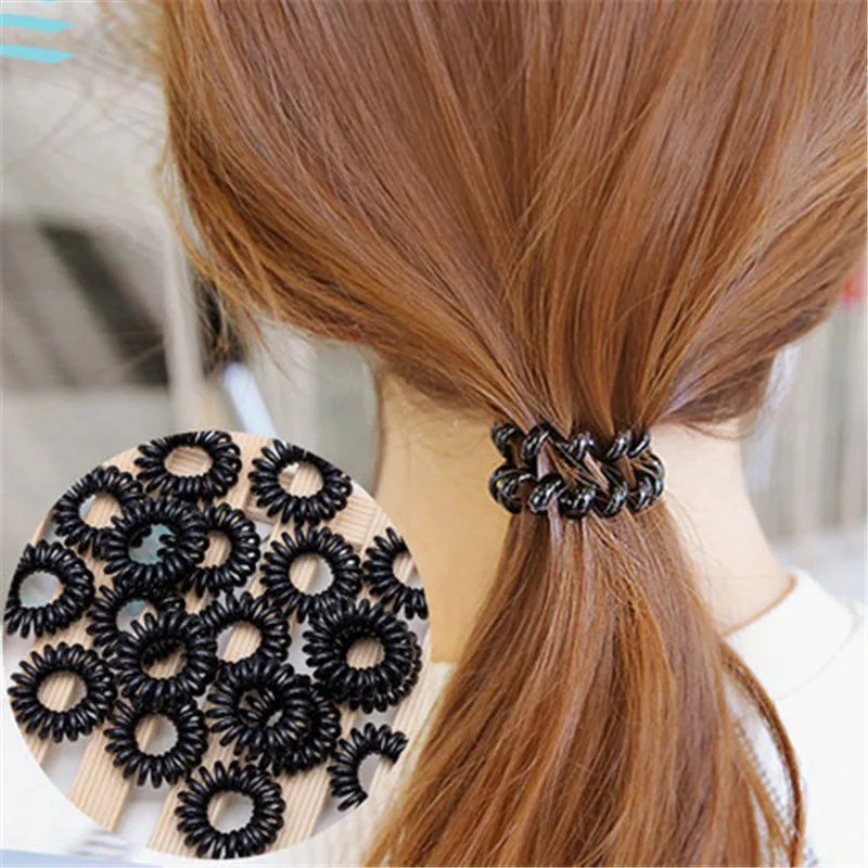 5 шт./компл. 3 см прозрачные черные резинки для волос с кристаллами женские