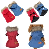 pet winter coat small dog clothes jacket outfit cat yorkshire pomeranian poodle puppy clothing fur collar pet costume apparel