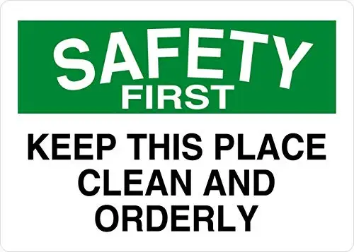 

for Coffee Yard Home Kitchen Wall Decoration 8X12 Keep This Place Clean and Orderly Safety First,Vintage Chic Style Decorative O