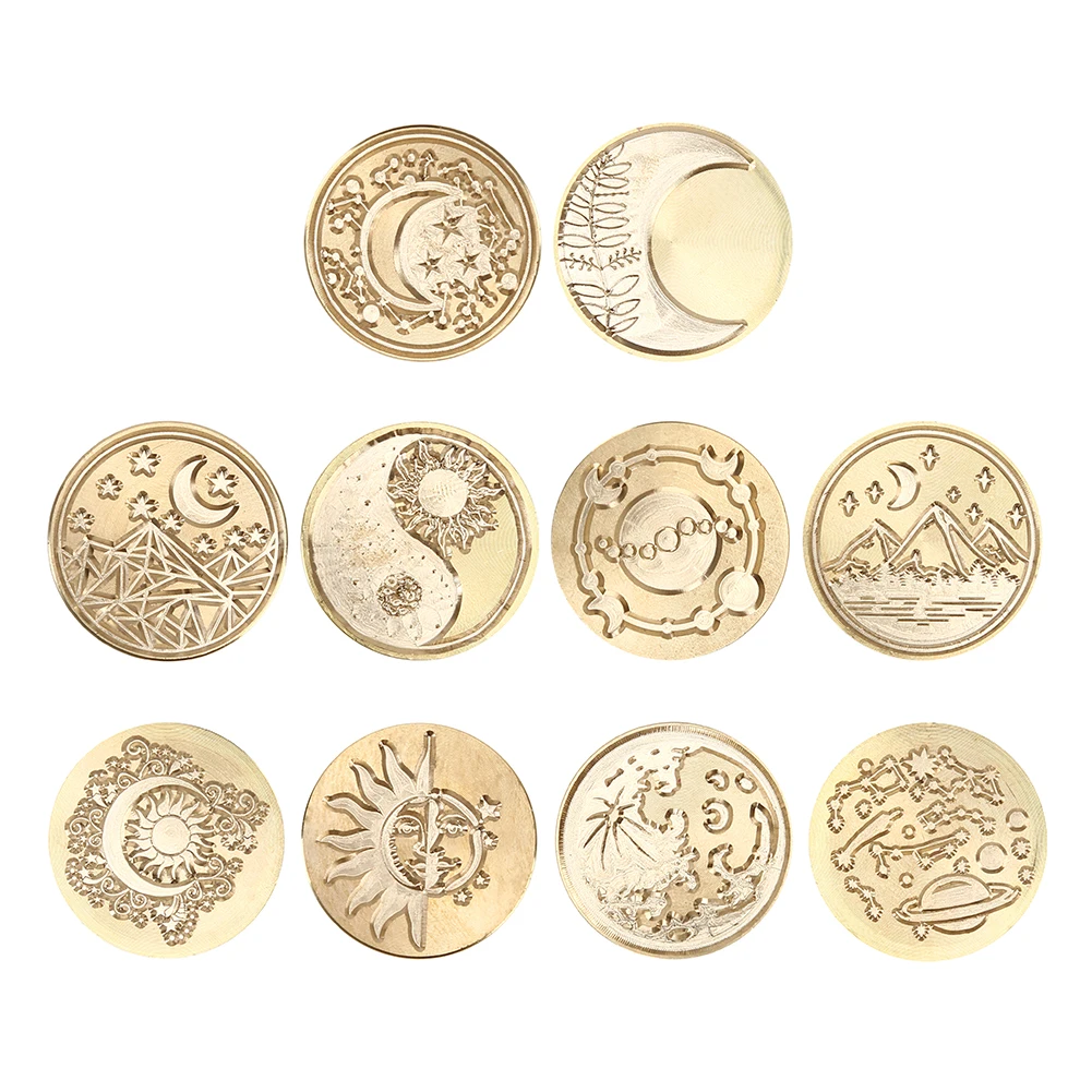 Восковая печать винтажная круглая Античная Звезда Луна запечатывающие восковые