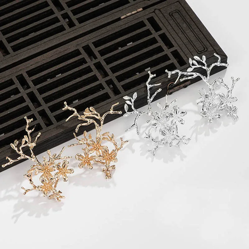 Подвеска для волос сделай сам ювелирное изделие из латуни металла листьев ветвей