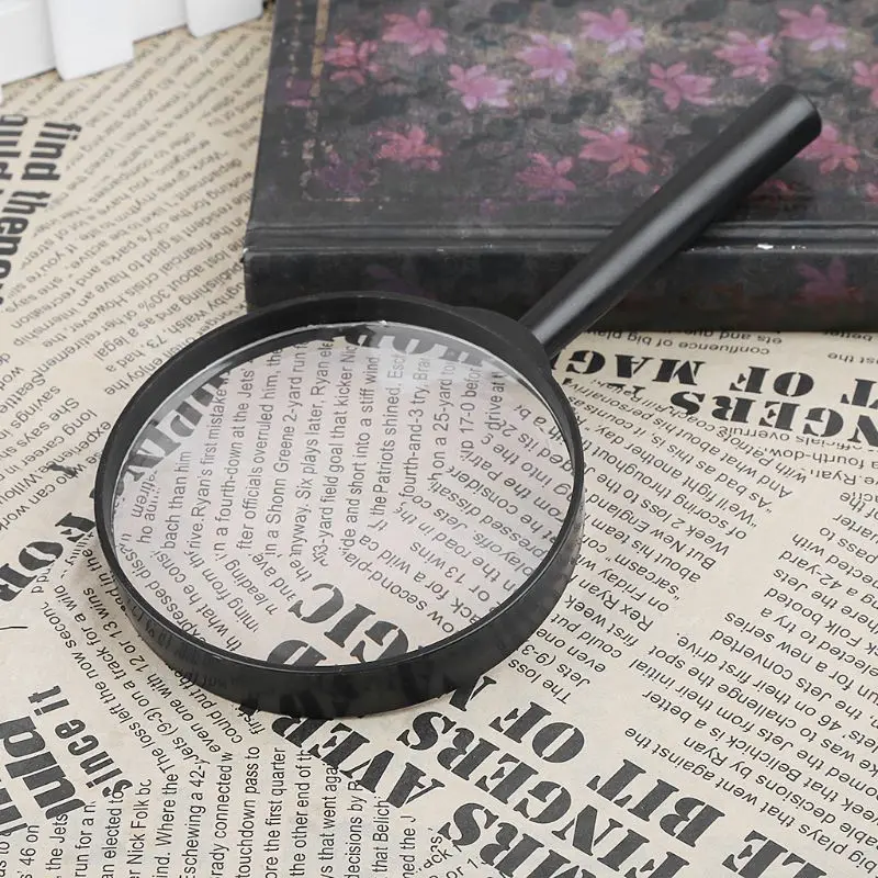 

A0KF 90mm Handheld Magnifier 5X Reading Map Newspaper Magnifying Glass Jewelry Loupe