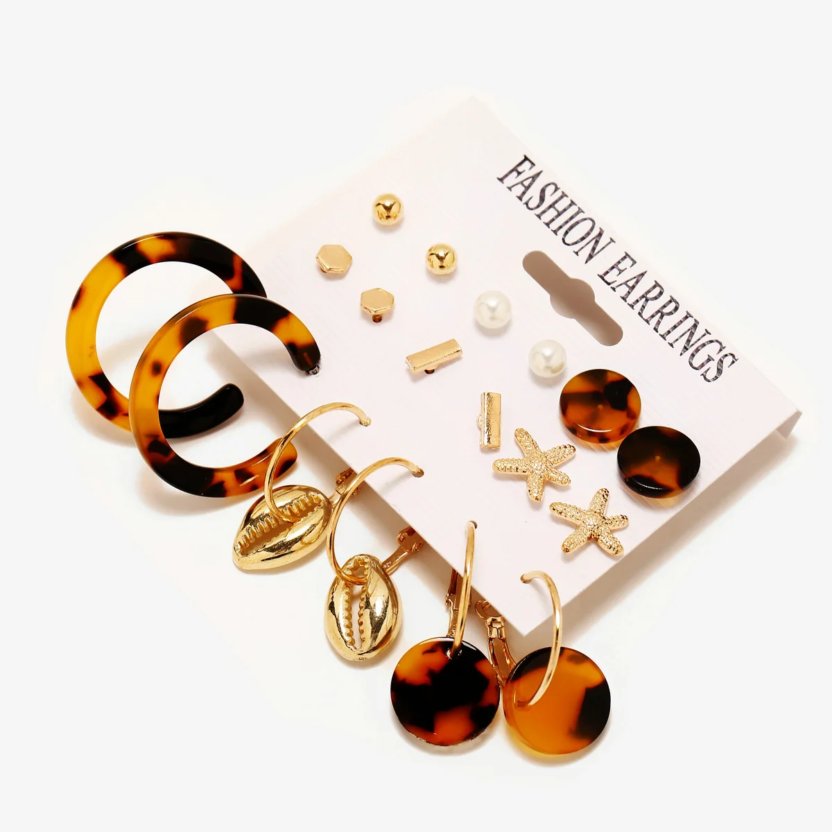 Набор акриловых сережек золотистые массивные серьги для женщин висячие